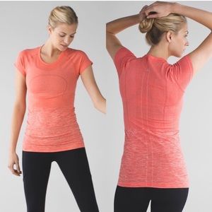 Lululemon Swiftly Coral Short Sleeve Top